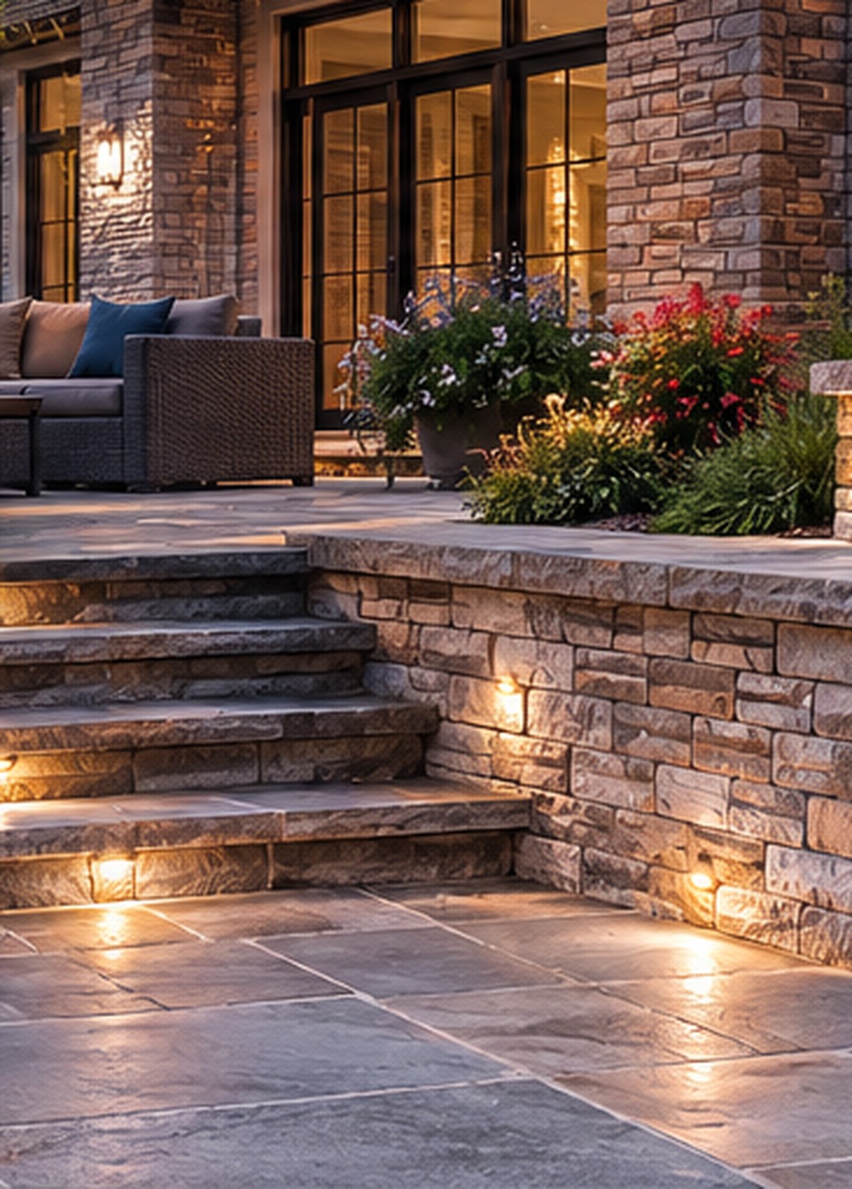 Mason installing pavers